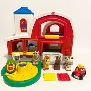 Little People 2004 Farm Animals Barn Yard Play Set Foldable Sounds Farmer Y2K